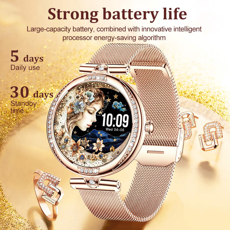 Women's smart watch health monitoring BT call waterproof blood oxygen multi-sports mode women's smart watch