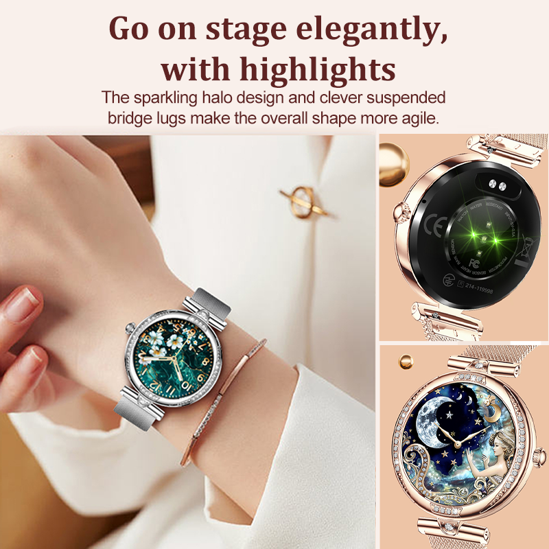 Women's smart watch health monitoring BT call waterproof blood oxygen multi-sports mode women's smart watch