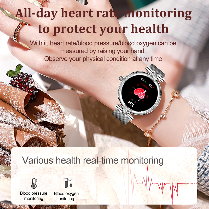 Women's smart watch health monitoring BT call waterproof blood oxygen multi-sports mode women's smart watch