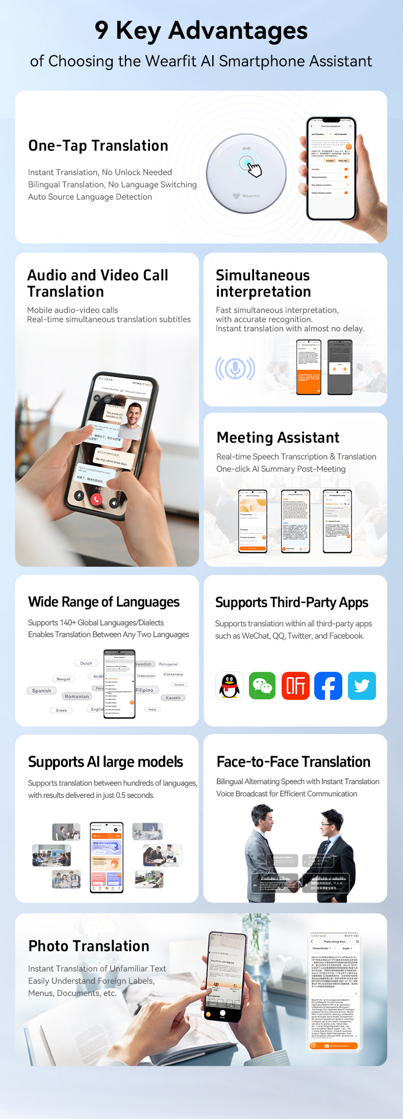 Smart translator AI assistant portable simultaneous interpretation