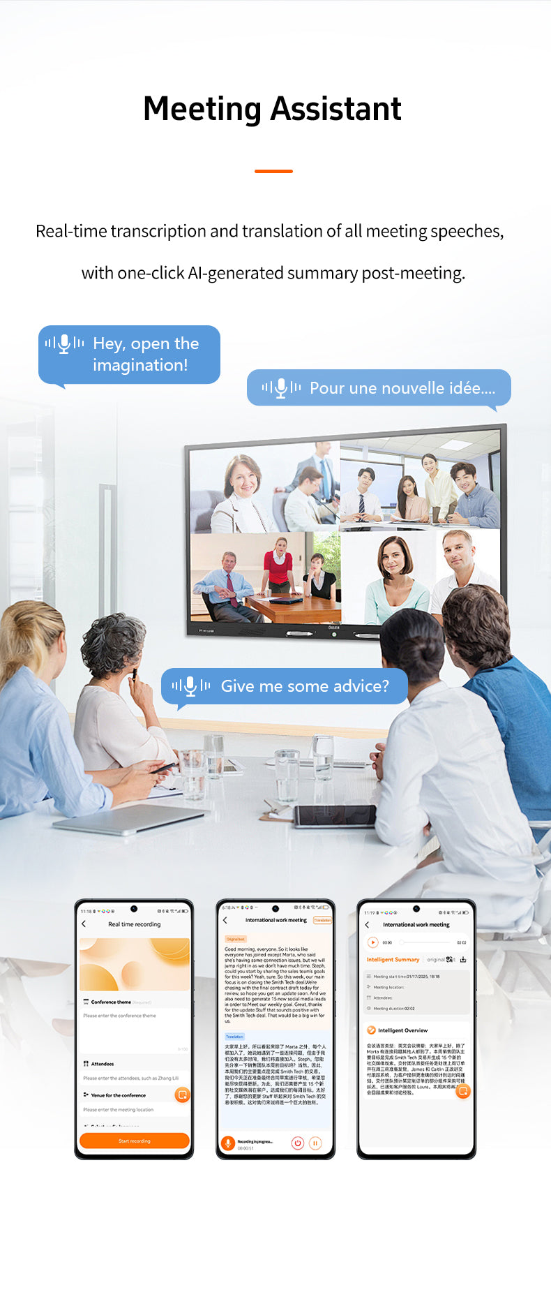 Smart translator AI assistant portable simultaneous interpretation