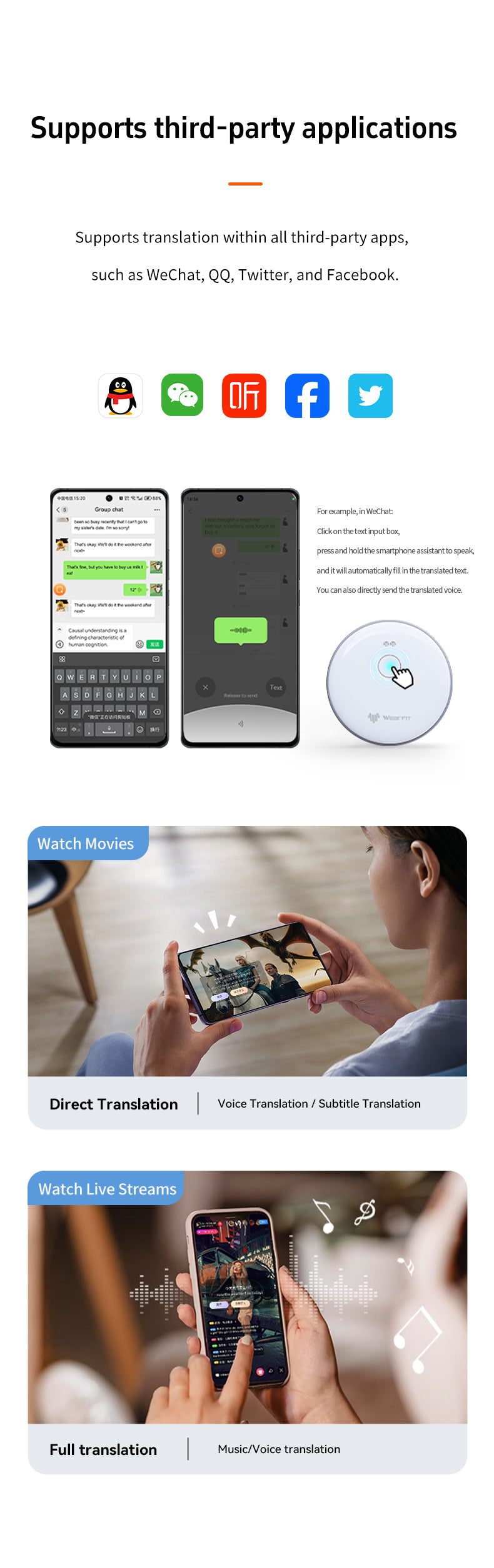 Smart translator AI assistant portable simultaneous interpretation