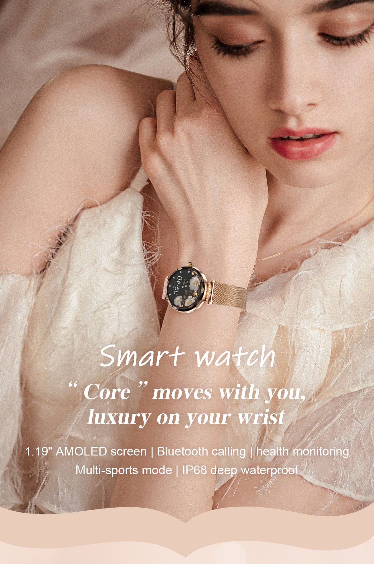 Luxury Fashion NX7pro Smartwatch for Ladies 1.19inch Display IP68 Deep Waterproof Women's Health Watch BT Call IOS