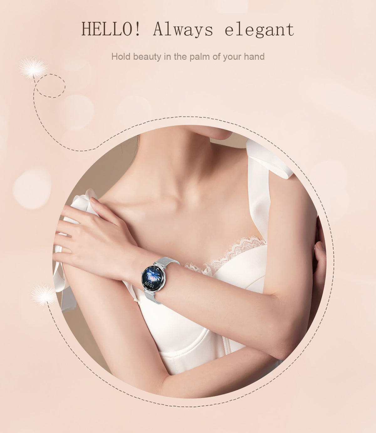 Luxury Fashion NX7pro Smartwatch for Ladies 1.19inch Display IP68 Deep Waterproof Women's Health Watch BT Call IOS