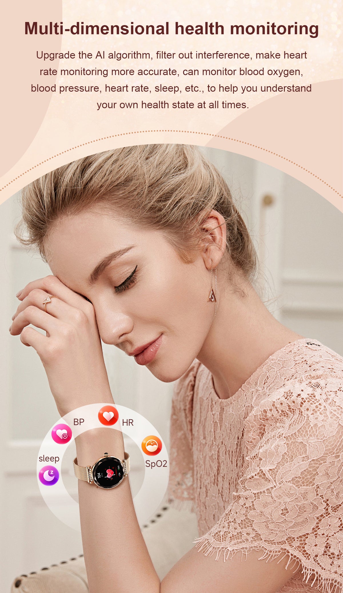 Luxury Fashion NX7pro Smartwatch for Ladies 1.19inch Display IP68 Deep Waterproof Women's Health Watch BT Call IOS