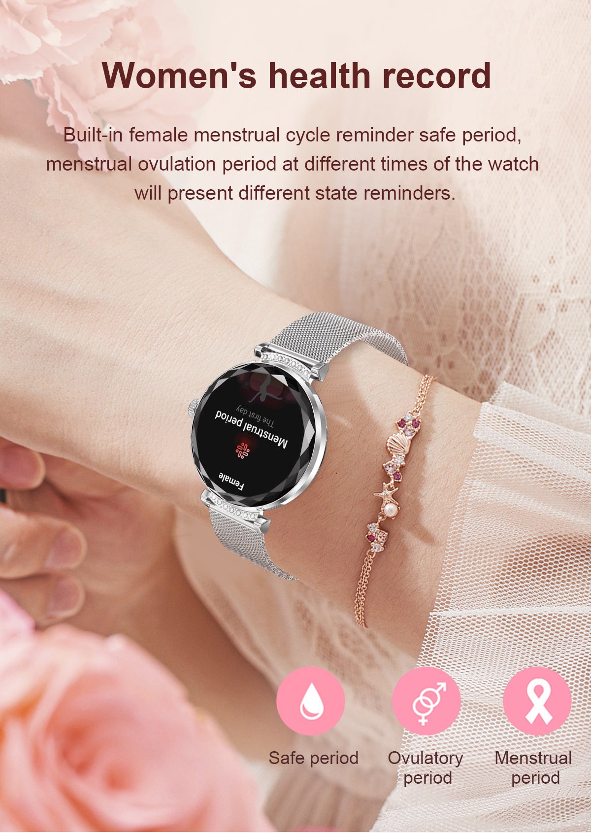 Luxury Fashion NX7pro Smartwatch for Ladies 1.19inch Display IP68 Deep Waterproof Women's Health Watch BT Call IOS