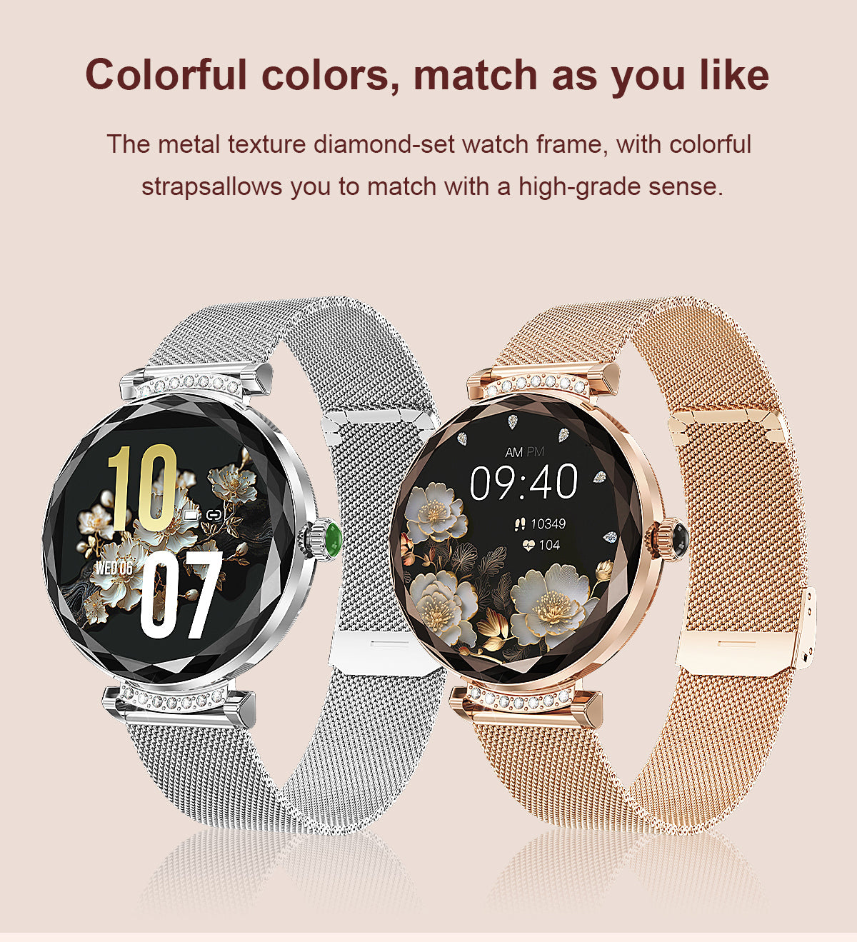 Luxury Fashion NX7pro Smartwatch for Ladies 1.19inch Display IP68 Deep Waterproof Women's Health Watch BT Call IOS
