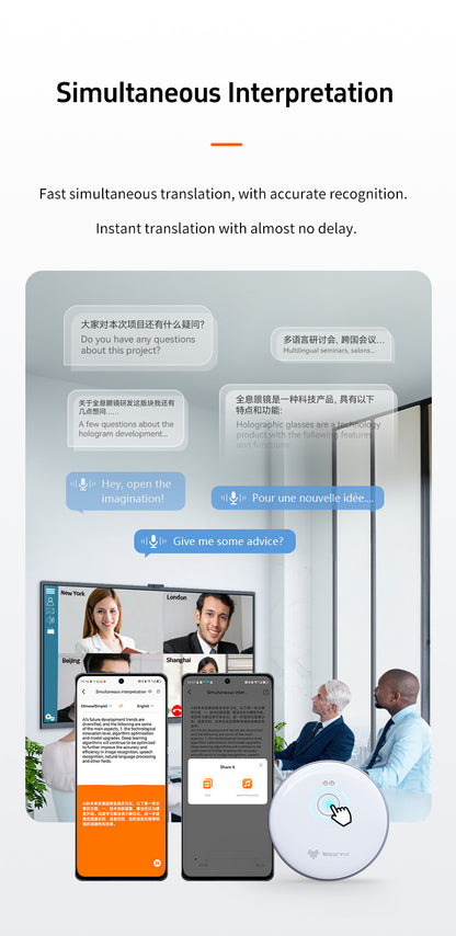 Smart translator AI assistant portable simultaneous interpretation