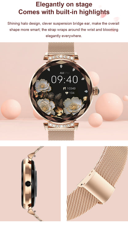 Luxury Fashion NX7pro Smartwatch for Ladies 1.19inch Display IP68 Deep Waterproof Women's Health Watch BT Call IOS