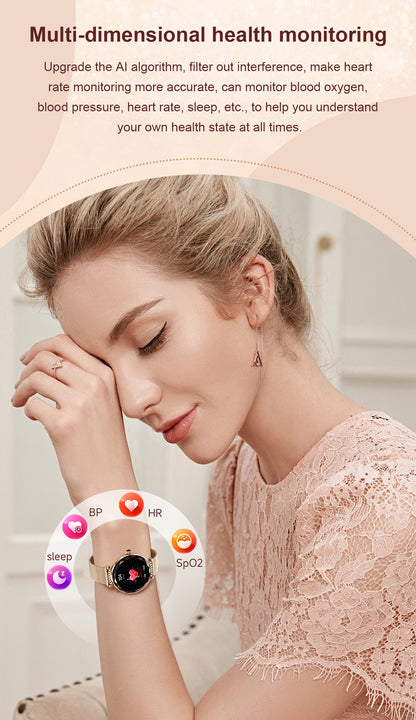 Luxury Fashion NX7pro Smartwatch for Ladies 1.19inch Display IP68 Deep Waterproof Women's Health Watch BT Call IOS