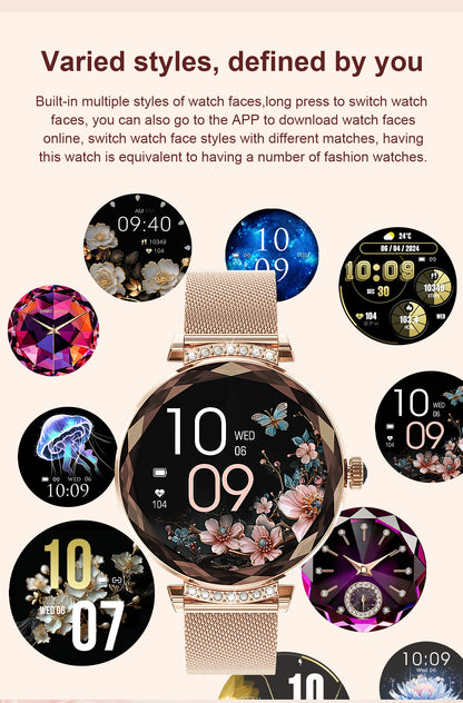 Luxury Fashion NX7pro Smartwatch for Ladies 1.19inch Display IP68 Deep Waterproof Women's Health Watch BT Call IOS